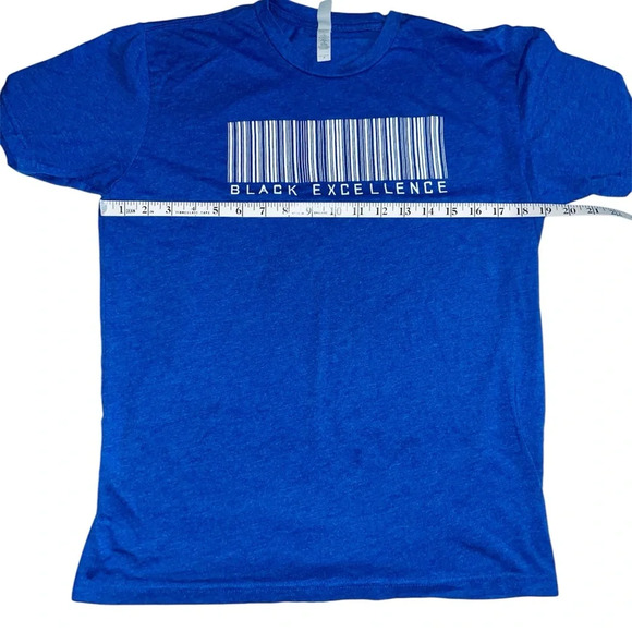 Next Level Black Excellence Blue Knit Shirt Sz M - Picture 3 of 5